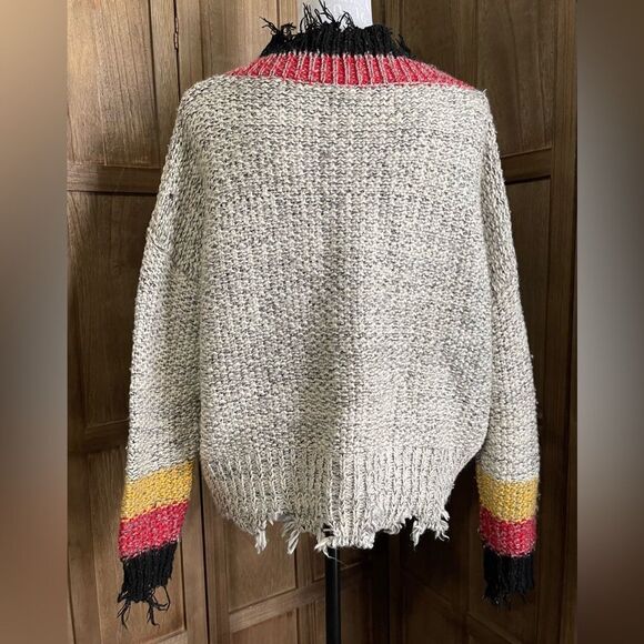 Vintage Havana Destroyed V Neck Frayed Distressed Sweater. - Picture 2 of 6